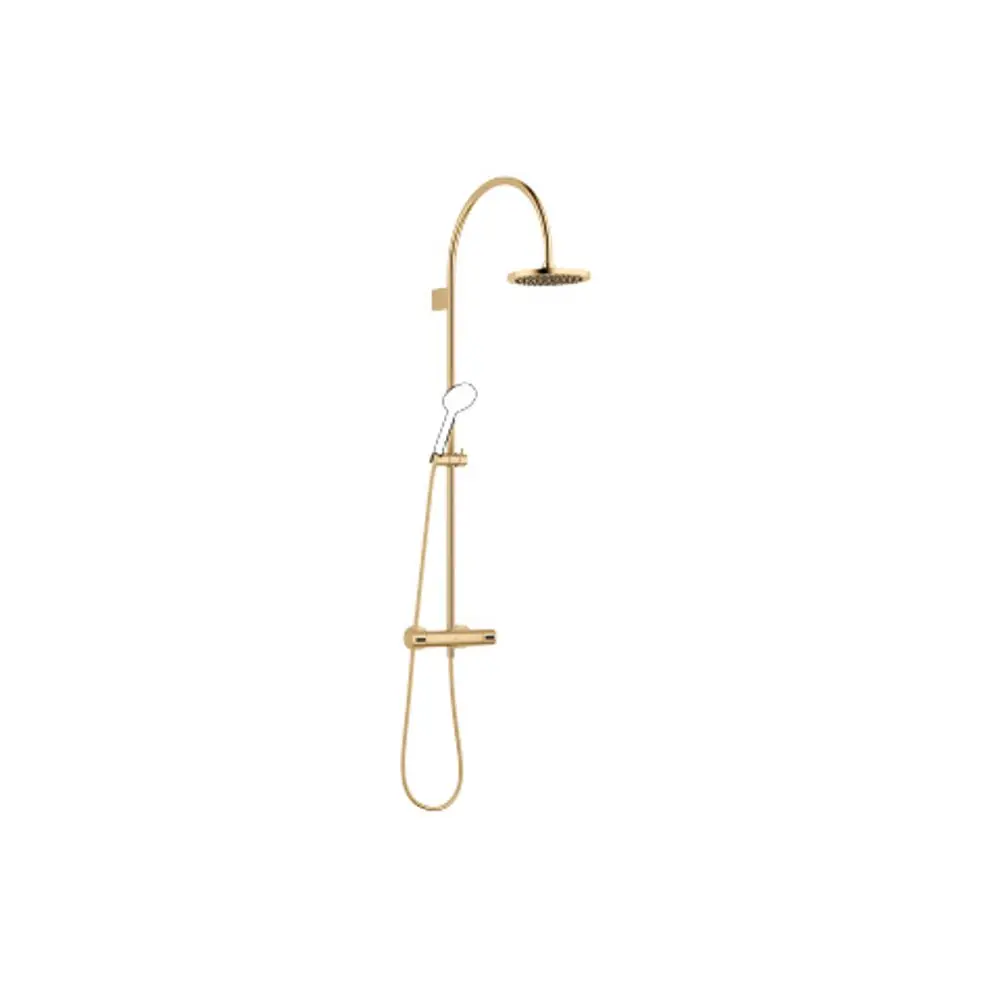 DORNBRACHT Shower Pipe mit Brause-Thermostat SERIENSPEZIFISCH 34459892 220 mm Messing gebürstet (23kt Gold), 34459892-28 Galeriebild 1